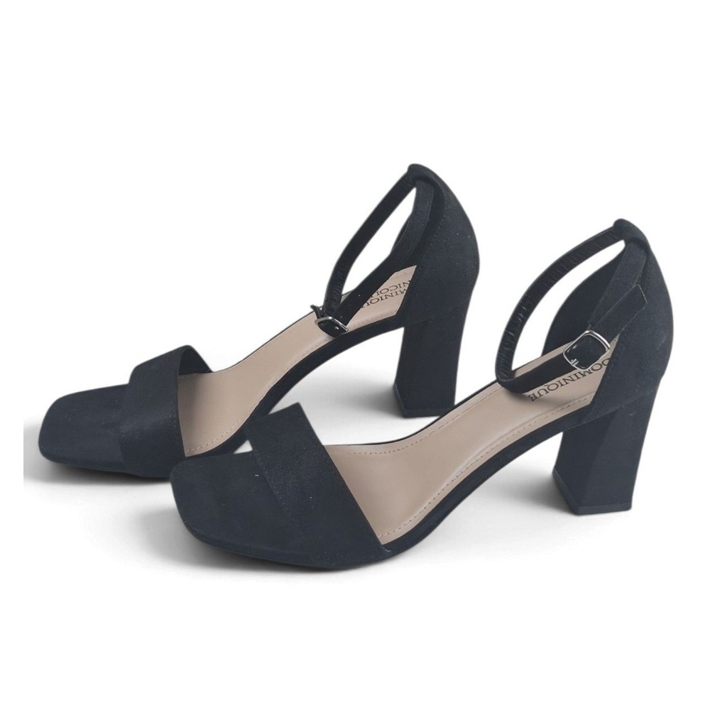 Dominique Nicole Block Heel Sandals Women 8.5 Black